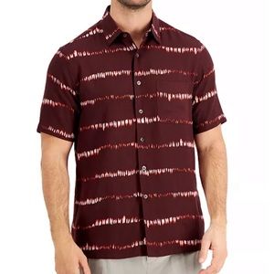 Men's Regular-Fit Shibori Tie-Dyed Stripe Shirt